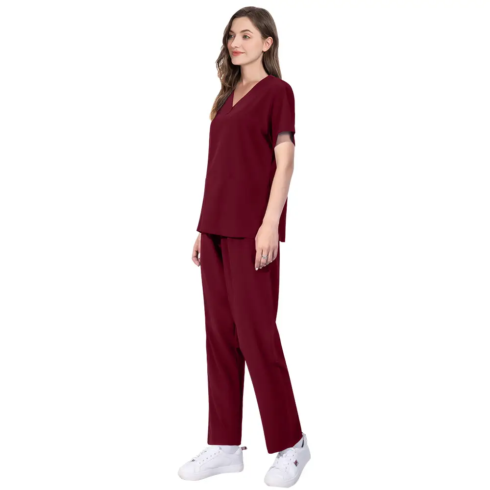 Light Blue Elastic Work Suit for Medical Professionals - Image 7