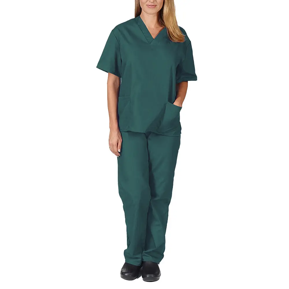 Light Blue Elastic Work Suit for Medical Professionals - Image 3
