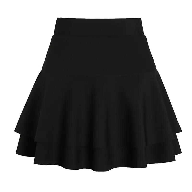 Maroon Square Dance Skirt High Waist Puffy - Image 2