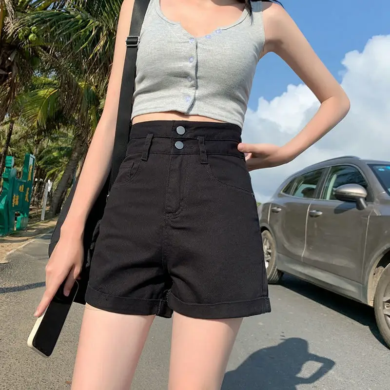 Net Denim Shorts White High Waist 2021 - Image 2