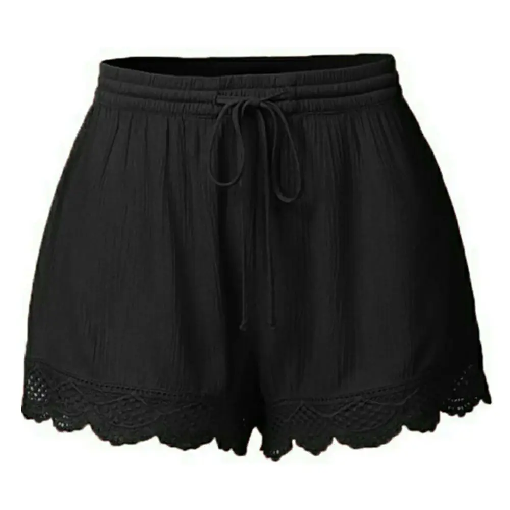 Women's 2024 Summer Lace Drawstring Shorts Green Multi Color - Image 4