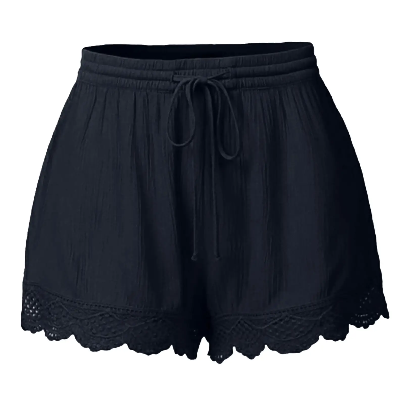 Women's 2024 Summer Lace Drawstring Shorts Green Multi Color - Image 10