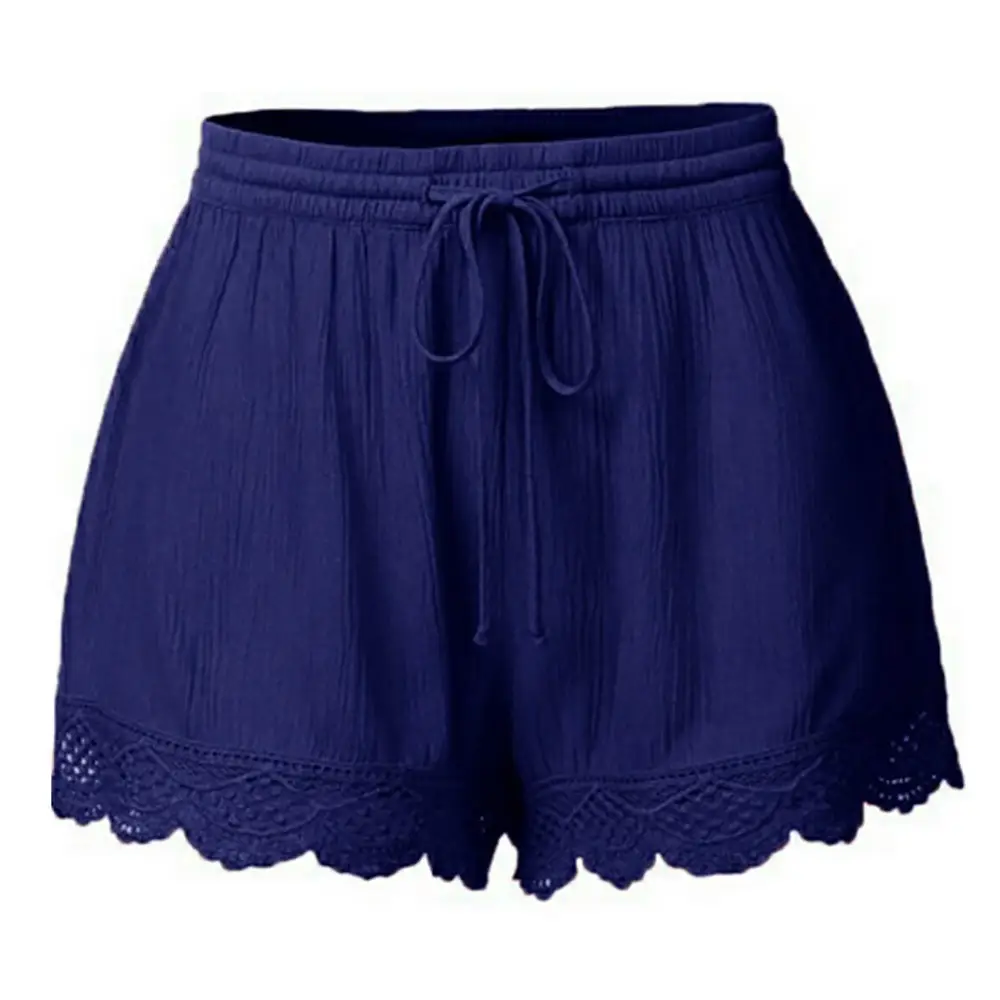 Women's 2024 Summer Lace Drawstring Shorts Green Multi Color - Image 5