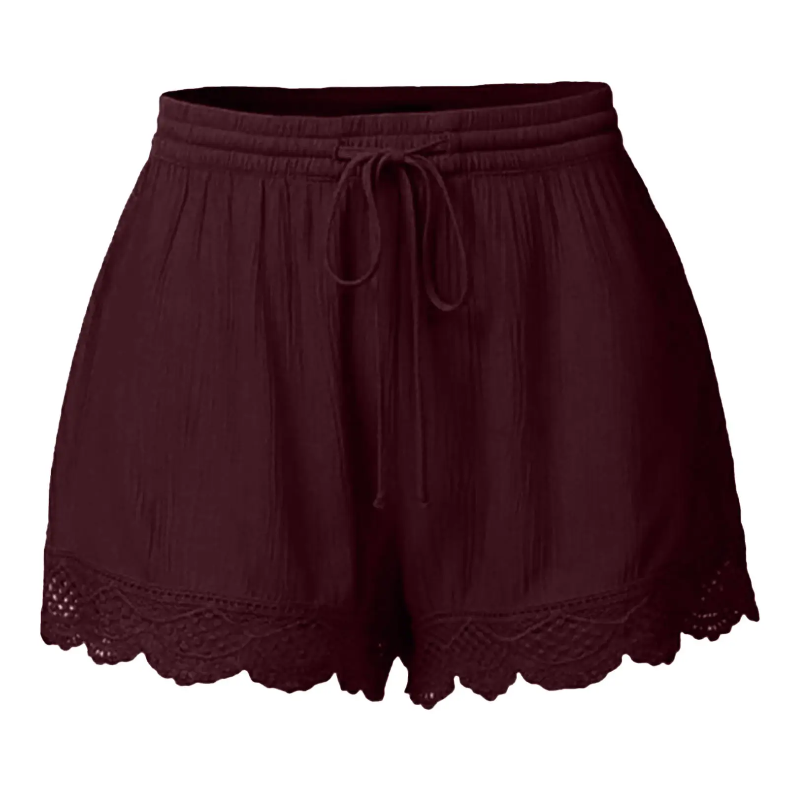 Women's 2024 Summer Lace Drawstring Shorts Green Multi Color - Image 8