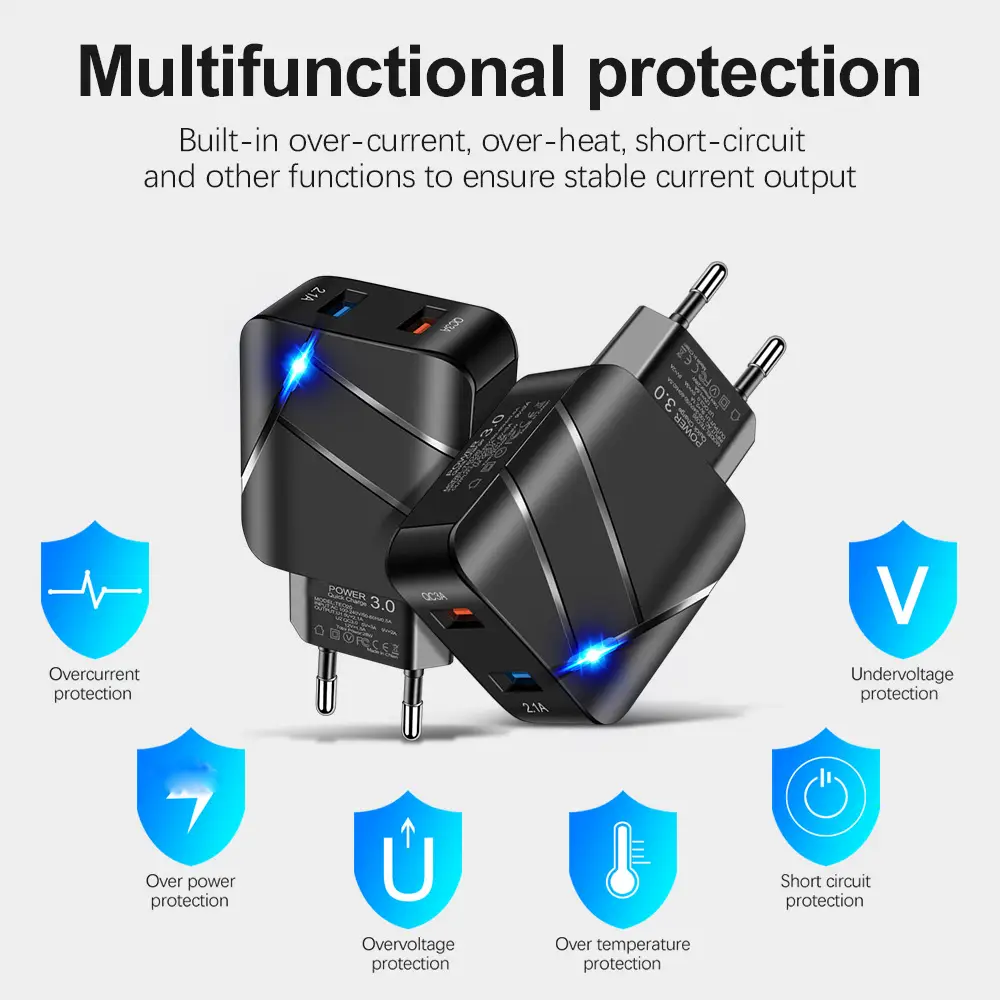 28W Dual USB Plug 5V3A Fast Charging Adapter - Image 3