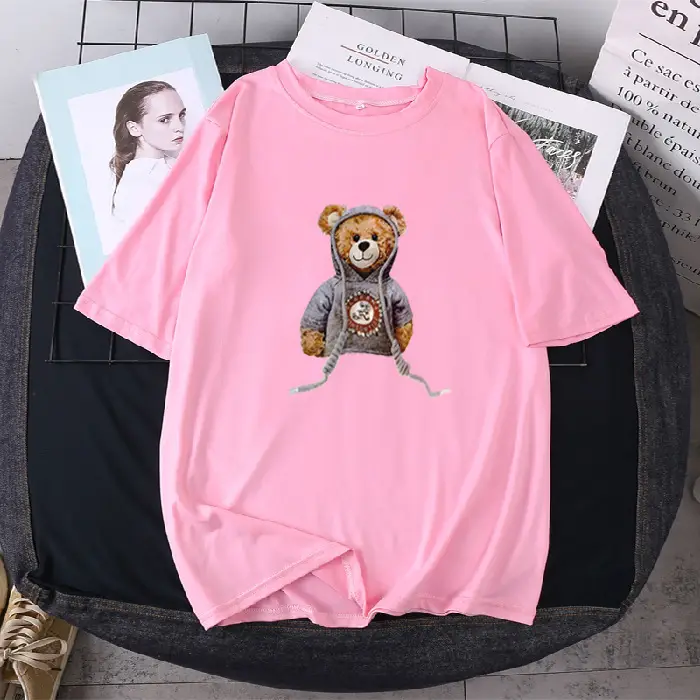 Women Red Teddy Bear T-Shirt Spring 2025 - Image 5