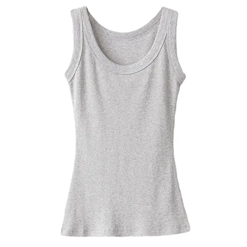 Women's Wide Shoulder Camisole Cotton Summer Anti Exposure Slimming Top - Image 33