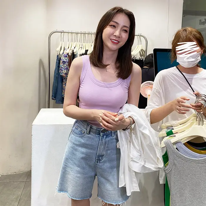 Women's Wide Shoulder Camisole Cotton Summer Anti Exposure Slimming Top — feature 10