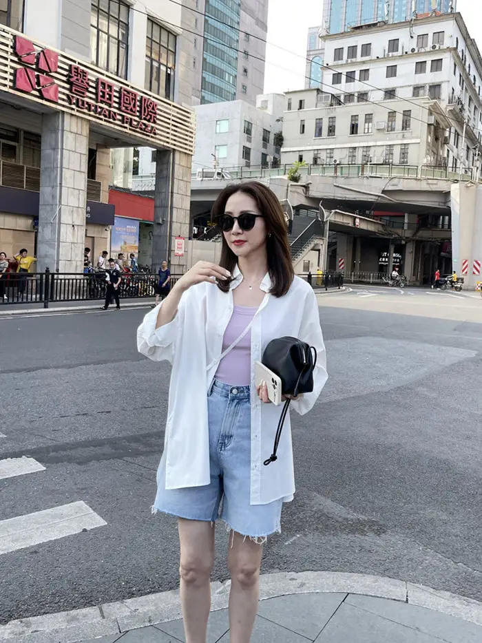 Women's Wide Shoulder Camisole Cotton Summer Anti Exposure Slimming Top — feature 12