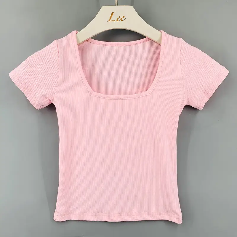 Women Blue Squared Top Crop Top Slim Fit - Image 2