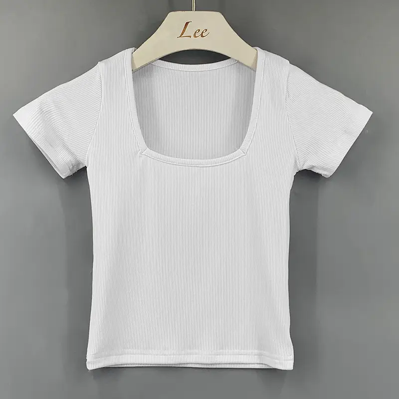 Women Blue Squared Top Crop Top Slim Fit - Image 3