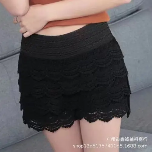 Women's White Embroidered Cotton Shorts F180 - Image 15