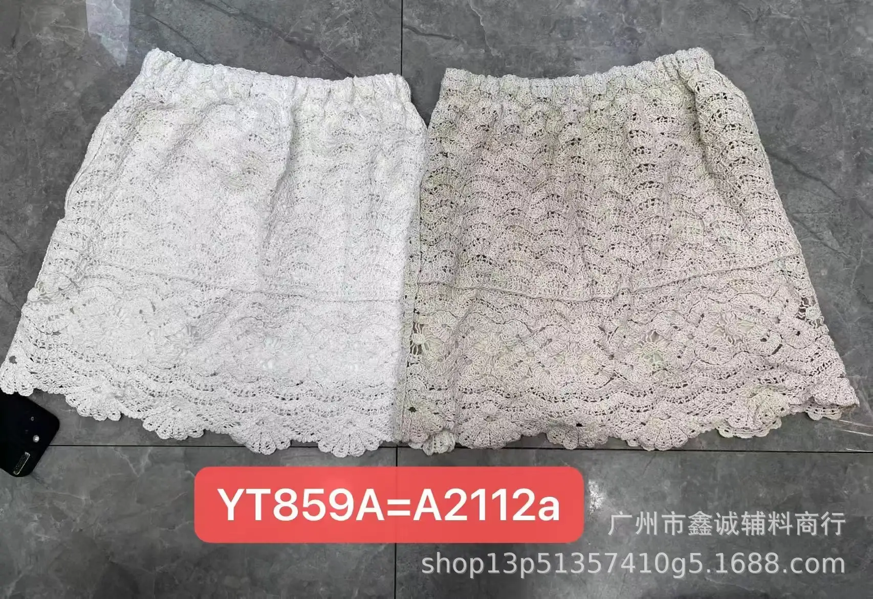 Women's White Embroidered Cotton Shorts F180 - Image 49