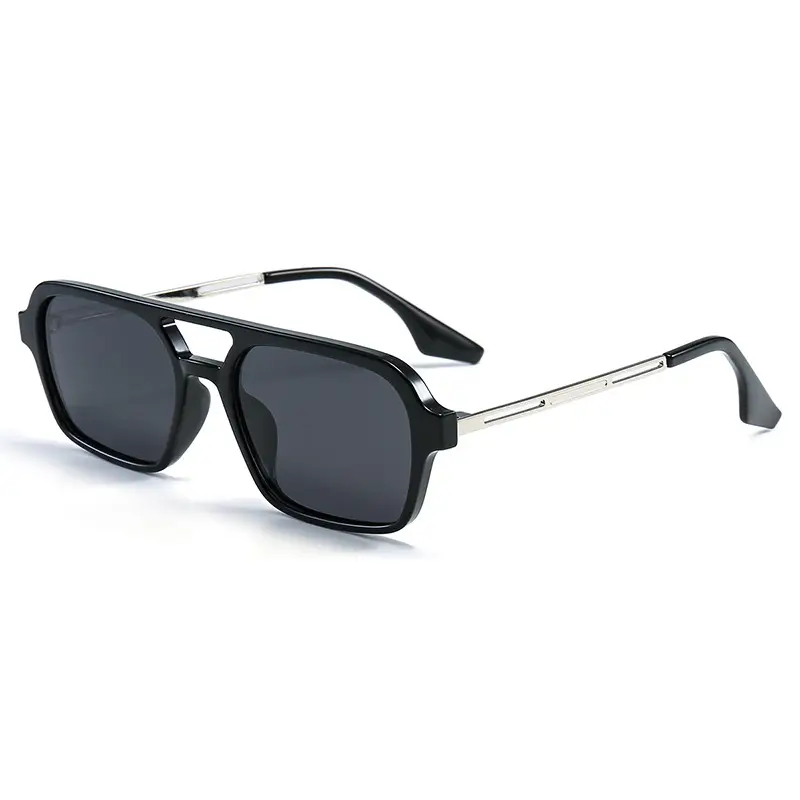 Retro Double Beam Sunglasses for Men Women UV Protective
