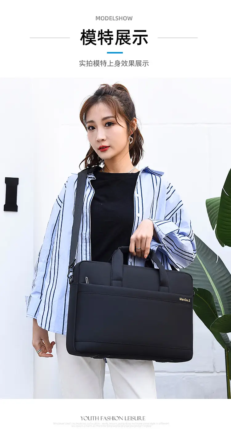 15.6inch Laptop Bag Black Business Shoulder Large Capacity — feature 13