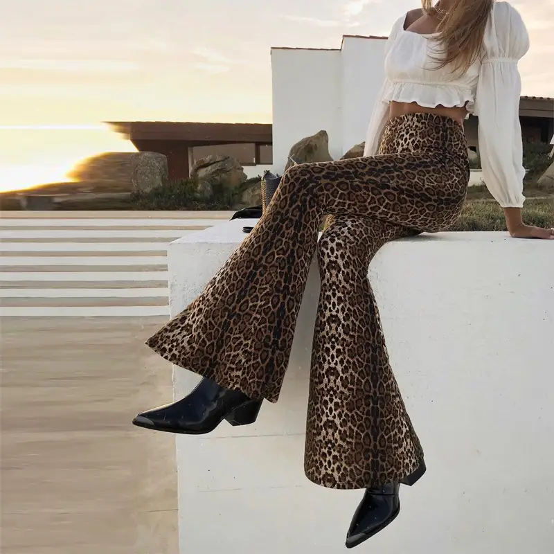 2025 Women's Leopard Print High Waist Casual Pants — feature 12
