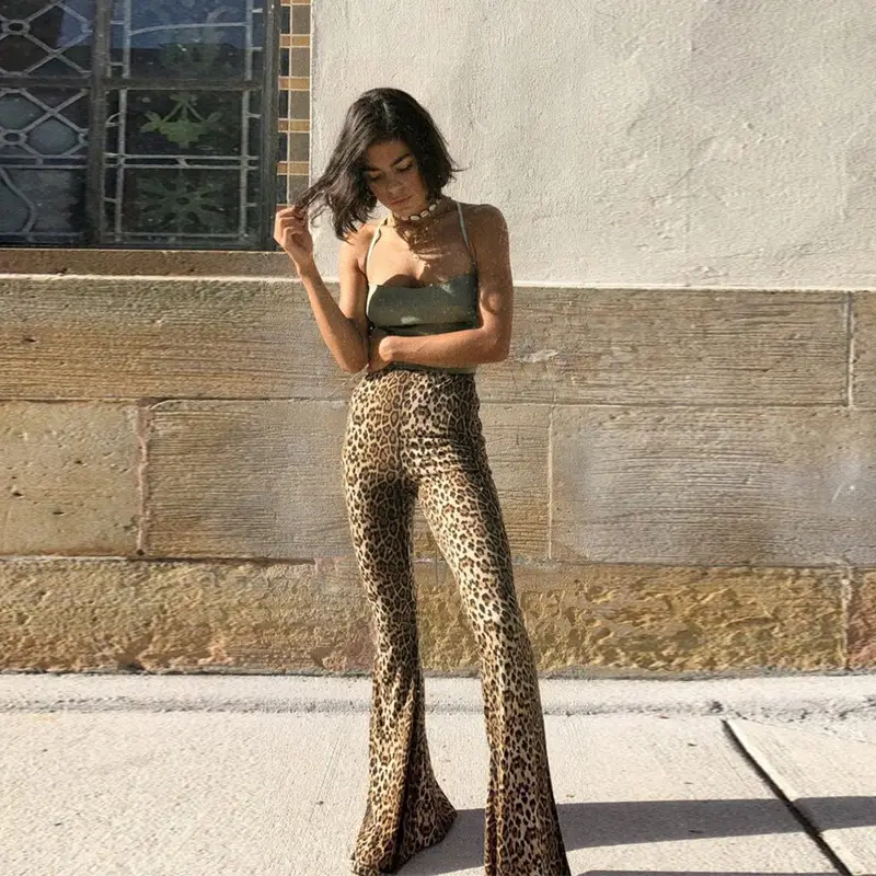 2025 Women's Leopard Print High Waist Casual Pants — feature 14
