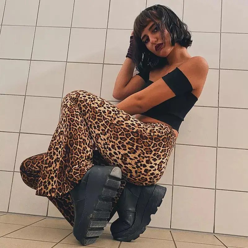 2025 Women's Leopard Print High Waist Casual Pants — feature 15