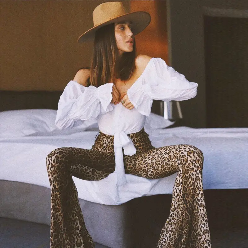 2025 Women's Leopard Print High Waist Casual Pants — feature 5