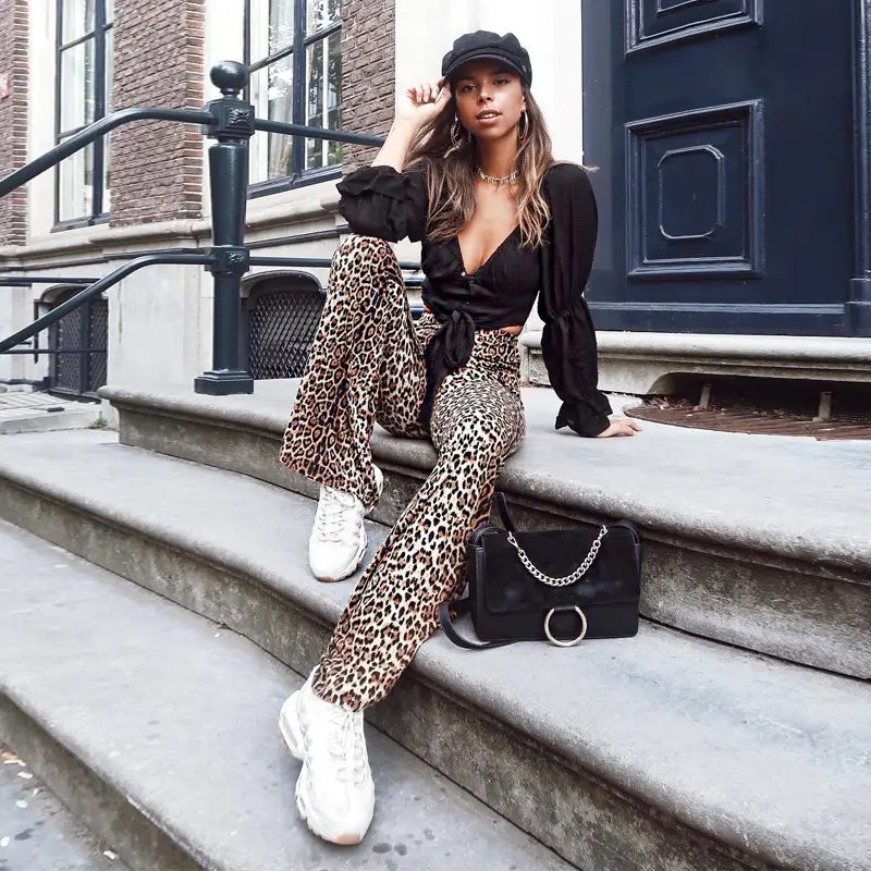 2025 Women's Leopard Print High Waist Casual Pants — feature 9