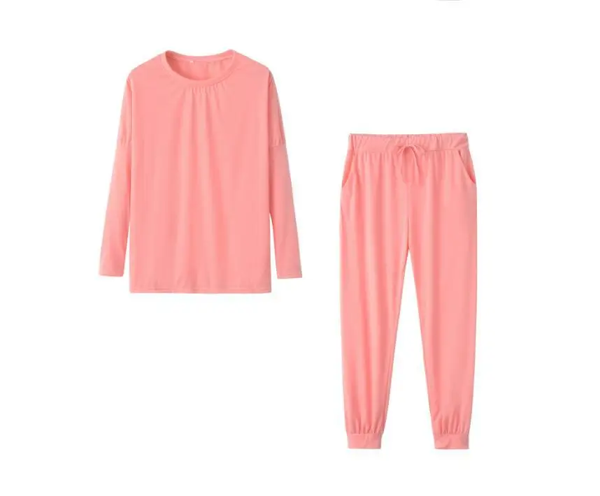 Women Pink Loose Fit Long Sleeve Sweatpants Set — feature 13