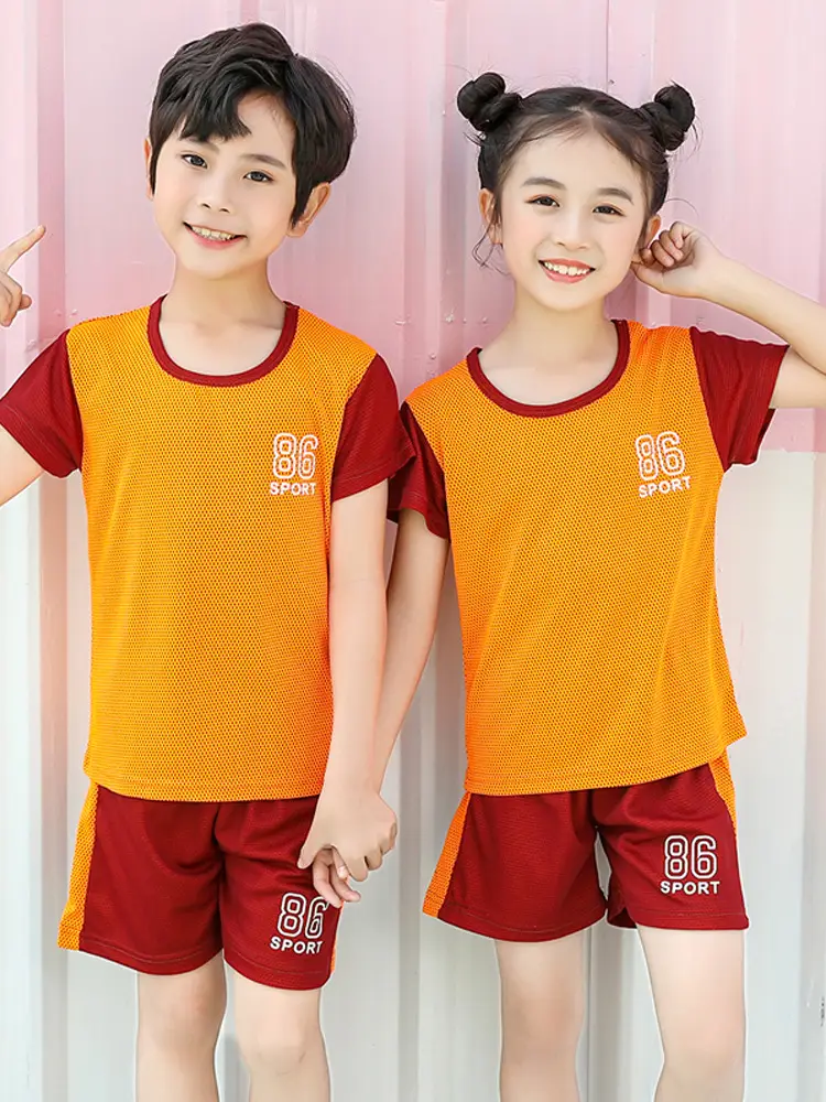 Girls Pink Purple Mesh Sports Shorts Set Summer - Image 14