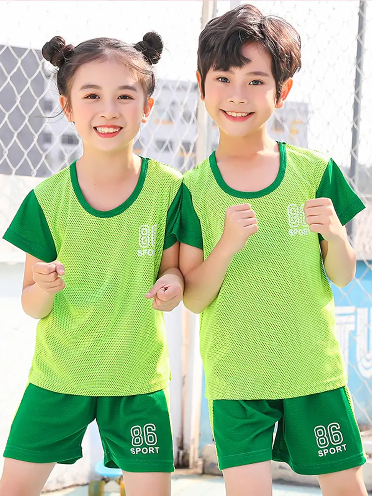Girls Pink Purple Mesh Sports Shorts Set Summer - Image 15