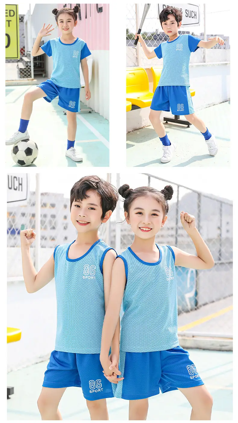 Girls Pink Purple Mesh Sports Shorts Set Summer — feature 11