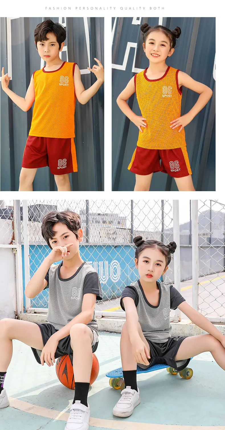 Girls Pink Purple Mesh Sports Shorts Set Summer — feature 17