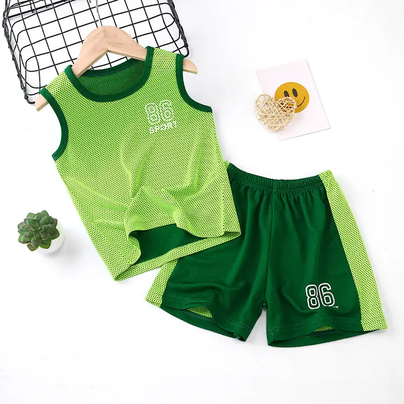 Girls Pink Purple Mesh Sports Shorts Set Summer - Image 10