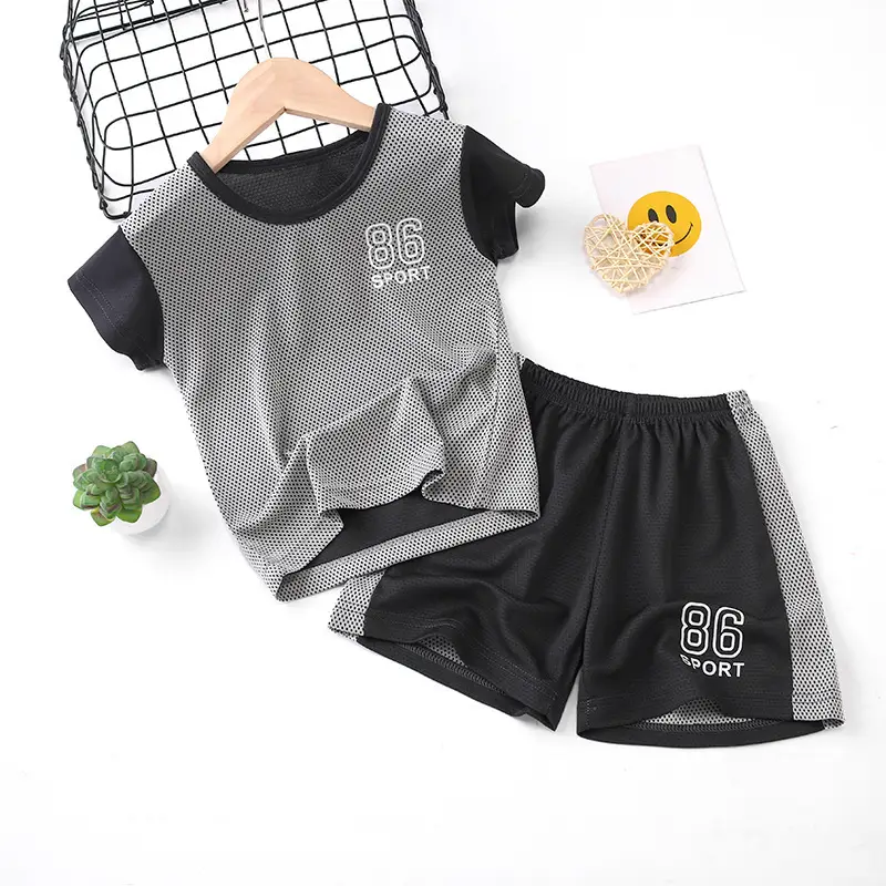 Girls Pink Purple Mesh Sports Shorts Set Summer - Image 3