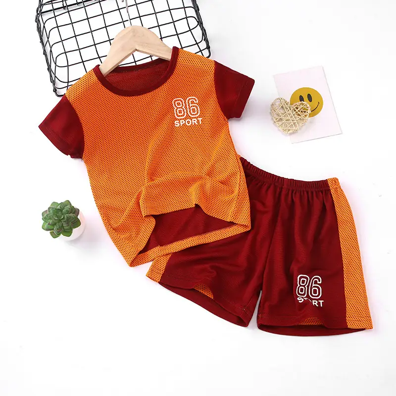 Girls Pink Purple Mesh Sports Shorts Set Summer - Image 4