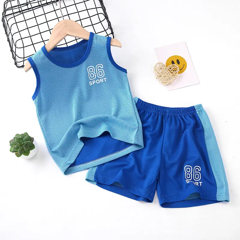 Girls Pink Purple Mesh Sports Shorts Set Summer - Image 6