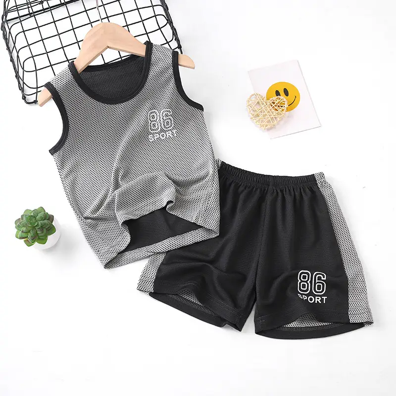 Girls Pink Purple Mesh Sports Shorts Set Summer - Image 8