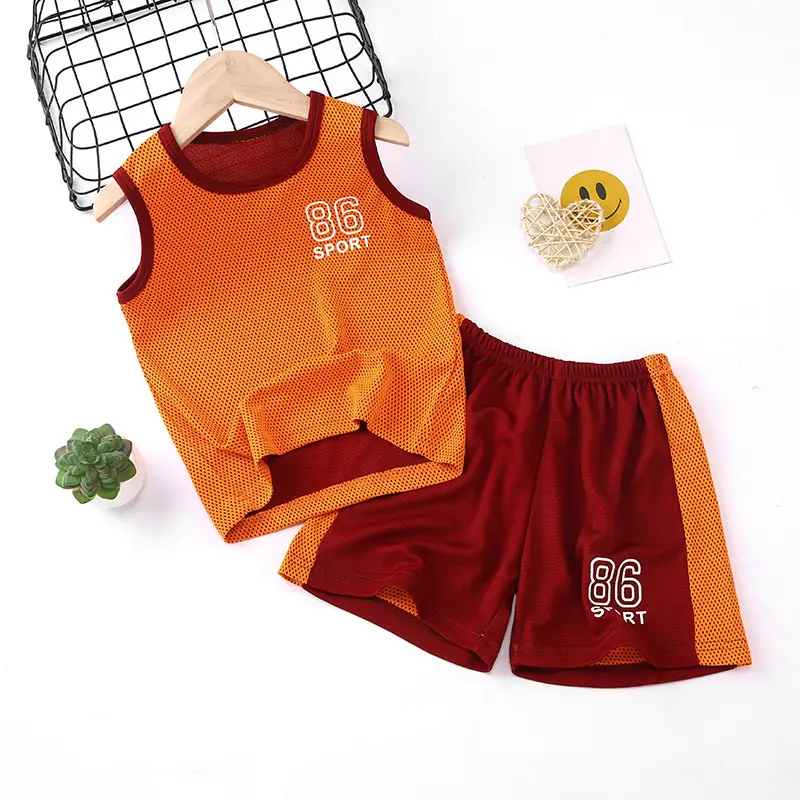 Girls Pink Purple Mesh Sports Shorts Set Summer - Image 9
