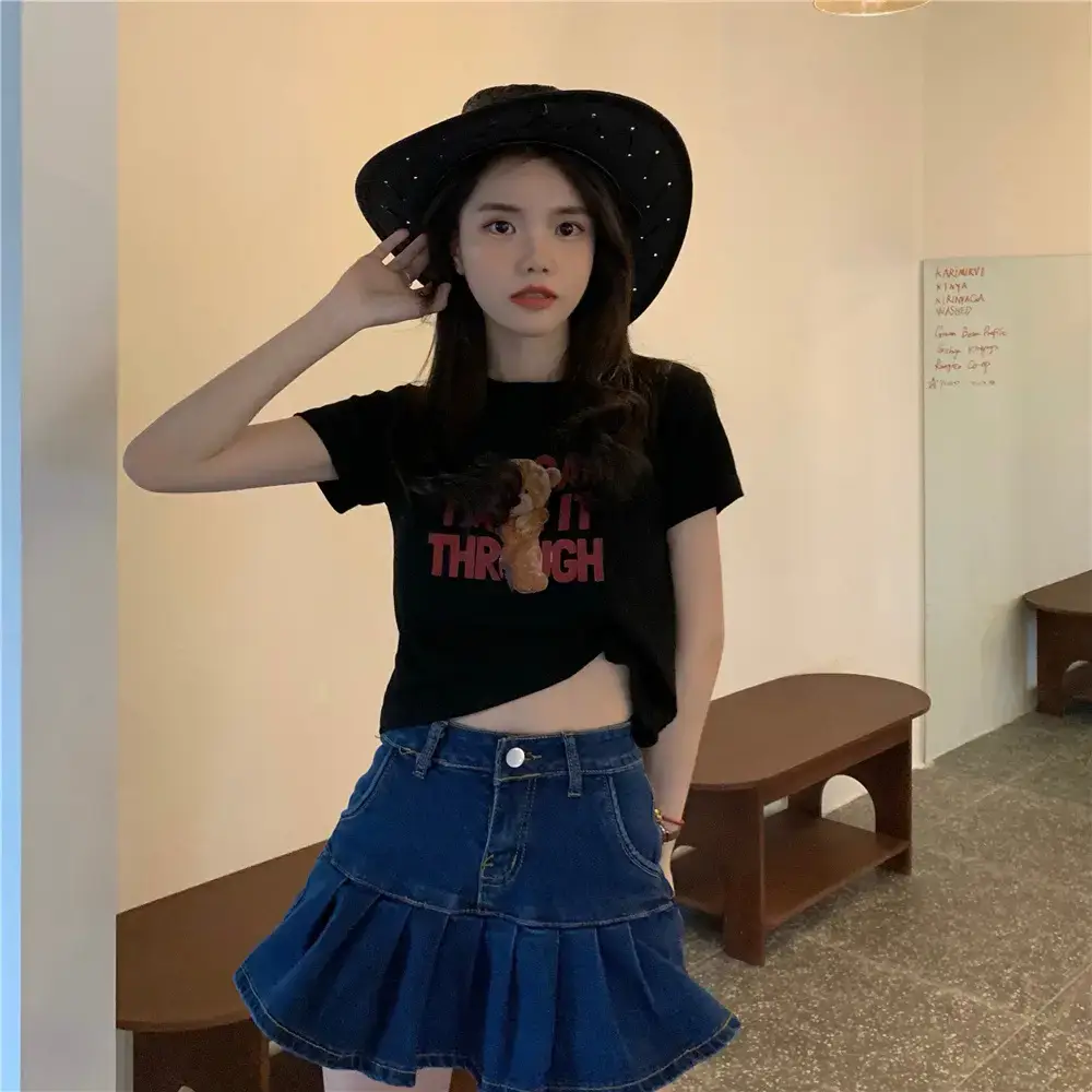 2025 Summer Women Korean Style Letter Bear Print T-Shirt — feature 6