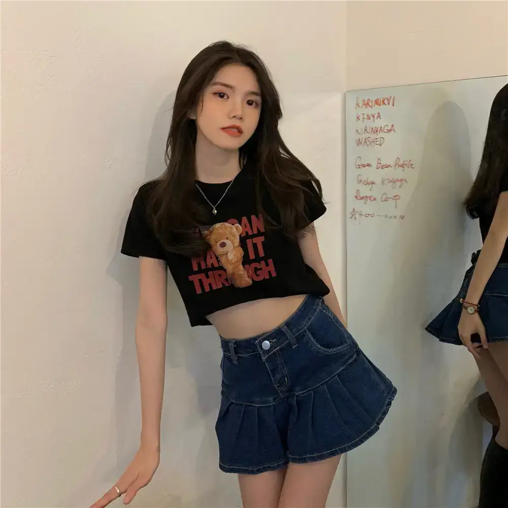 2025 Summer Women Korean Style Letter Bear Print T-Shirt — feature 7