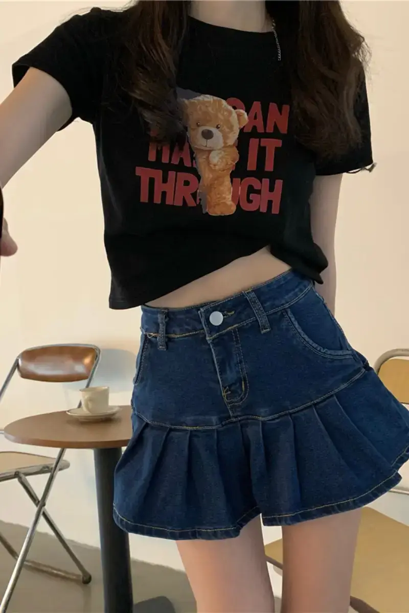 2025 Summer Women Korean Style Letter Bear Print T-Shirt — feature 9
