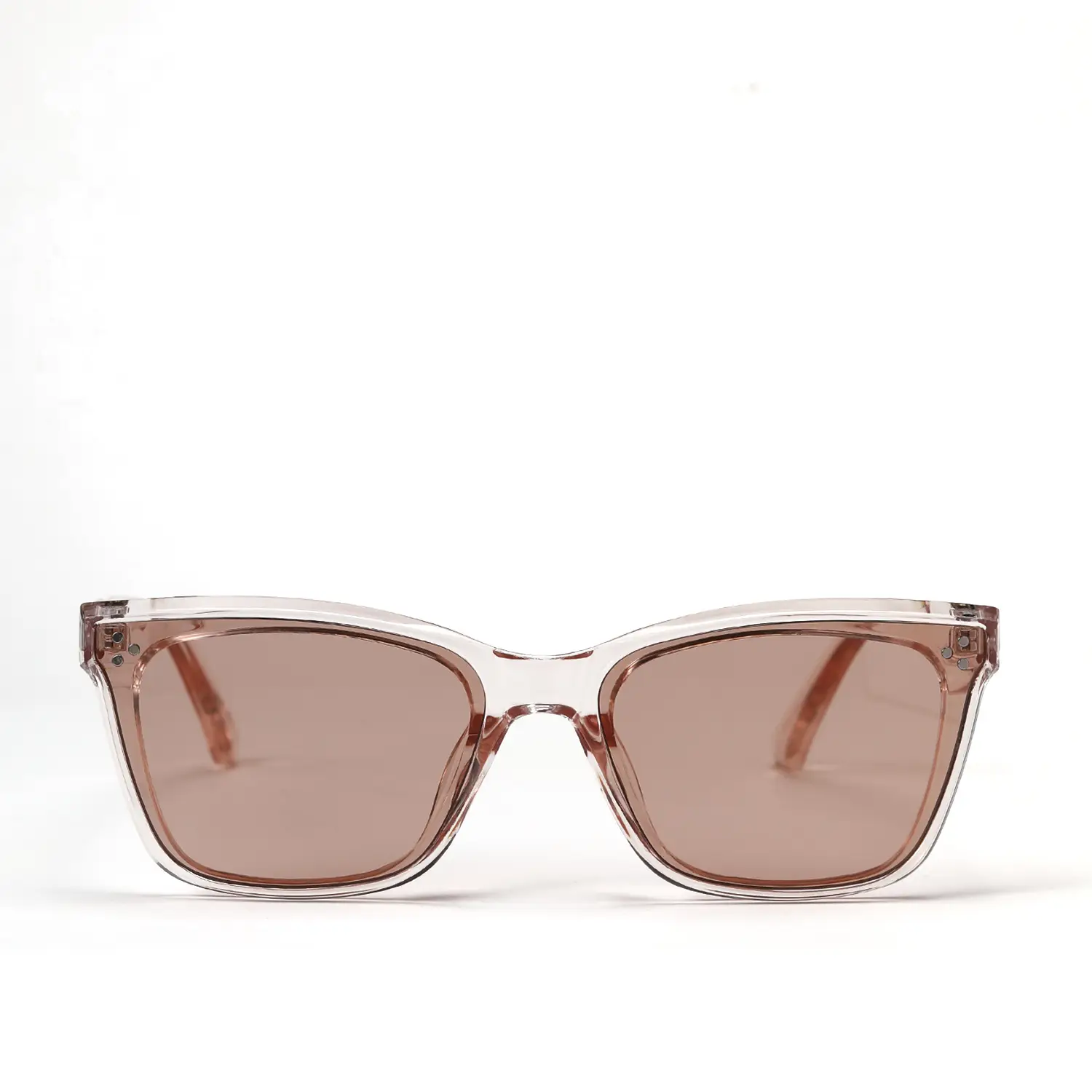 Women Retro Square Sunglasses with Rivet Design