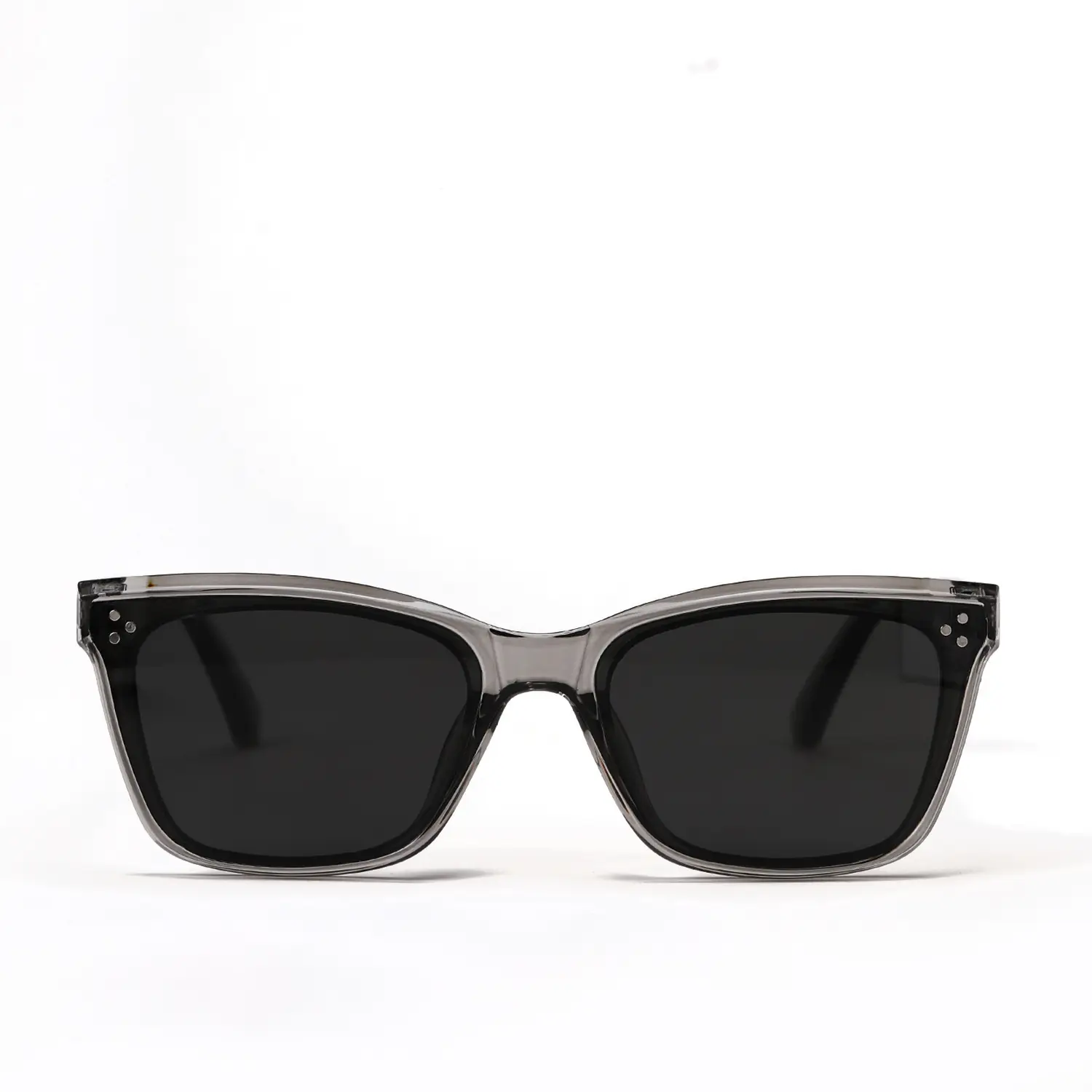 Women Retro Square Sunglasses with Rivet Design