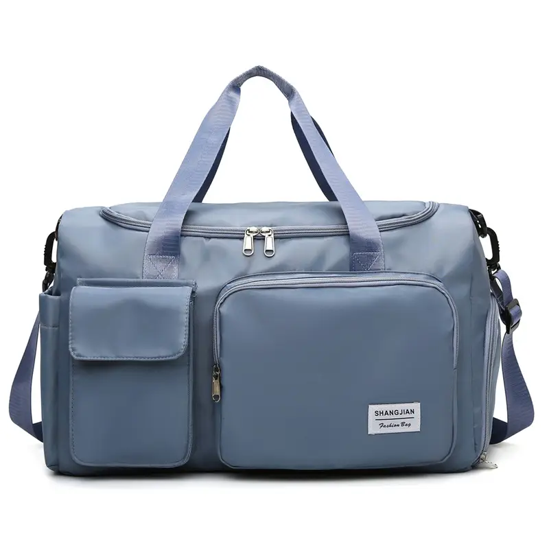 Purple Gym Bag with 5-Piece Compartment & Pink Strap - Image 2