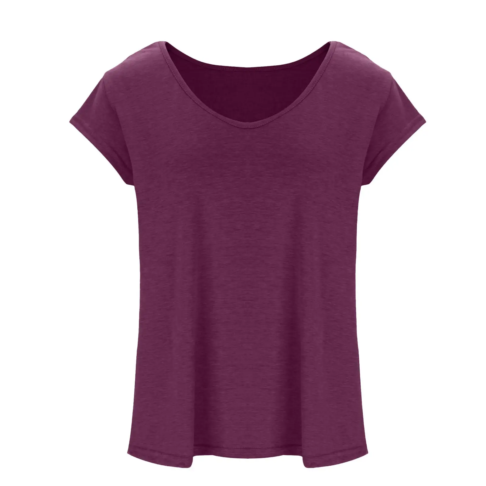 Women Green Cap Sleeve V-Neck Casual Vest T-Shirt — feature 42