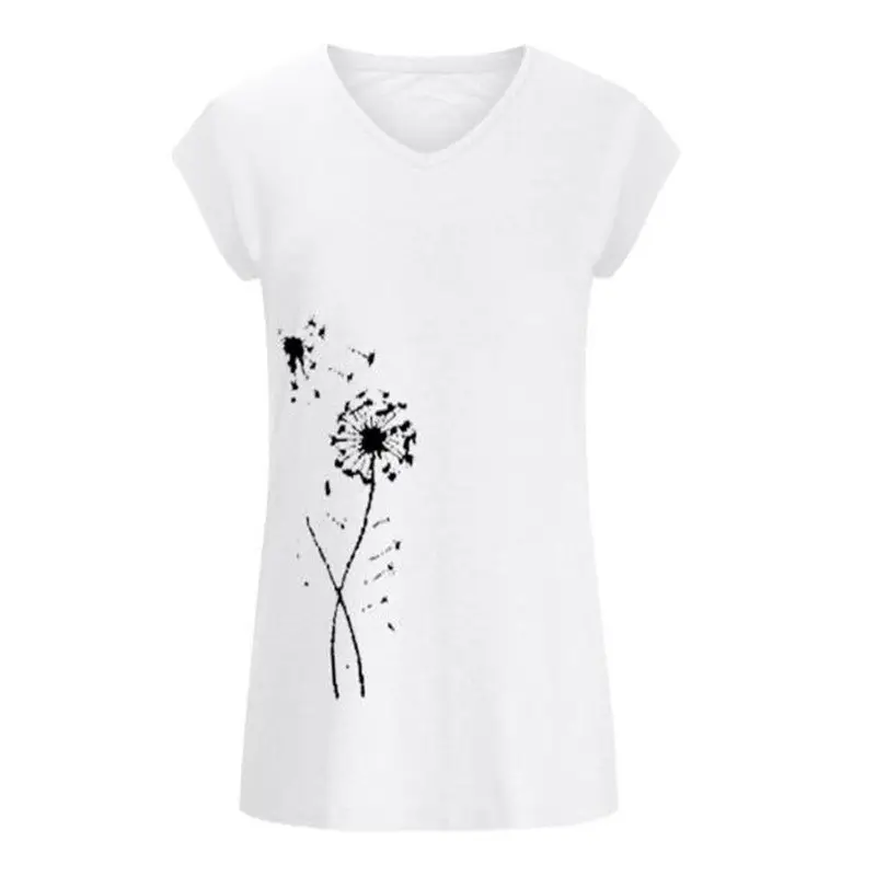 Women Green Cap Sleeve V-Neck Casual Vest T-Shirt — feature 7