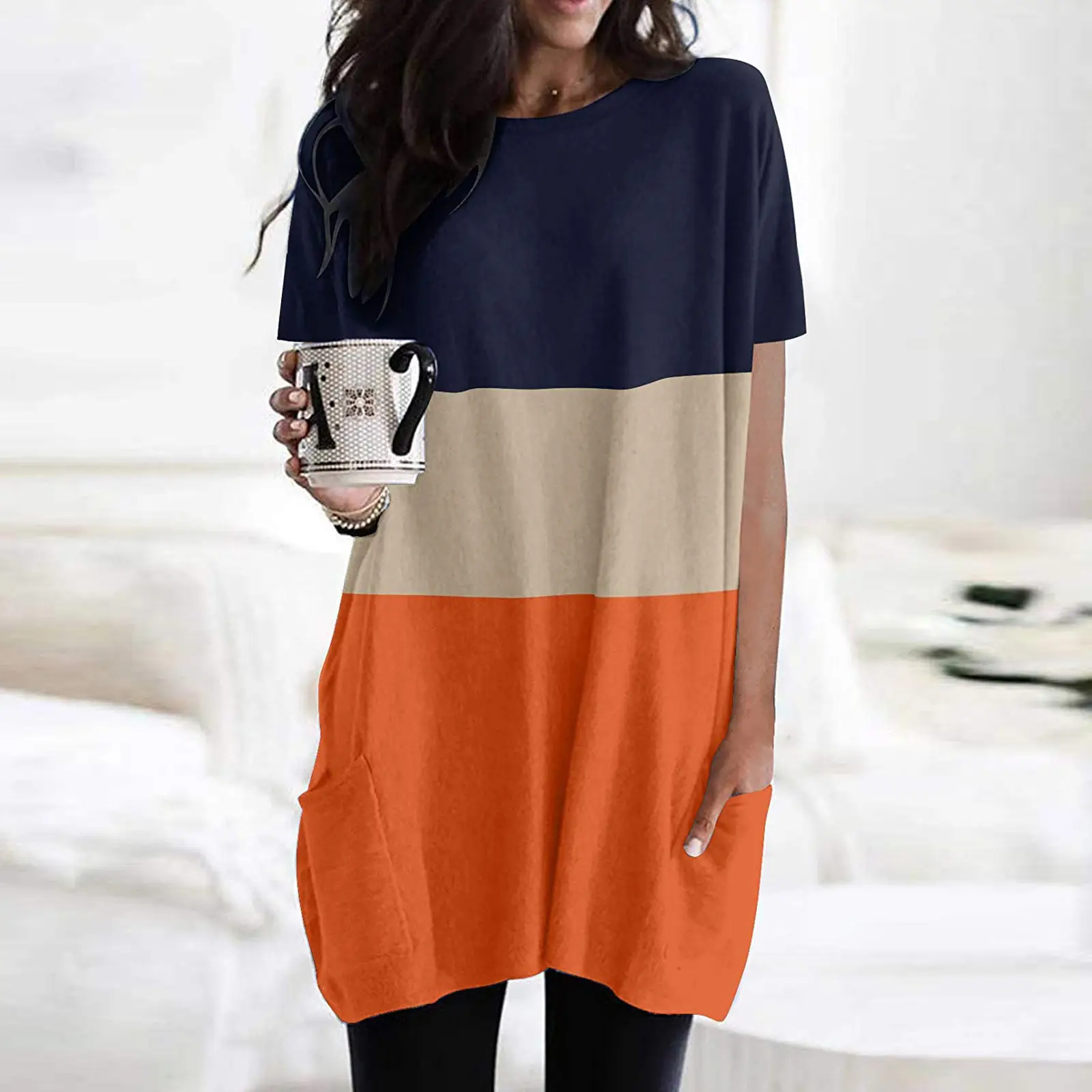 2025 Black Grey Striped Flap Pocket T-Shirt - Image 6
