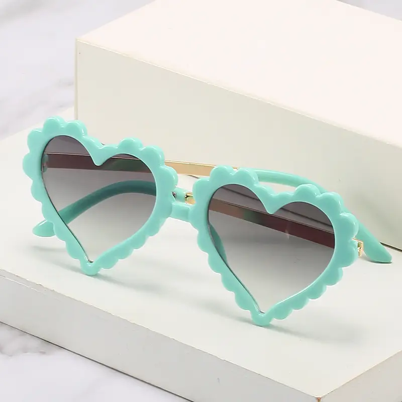 Heart Shaped Kids Sunglasses Mint Green - Image 8