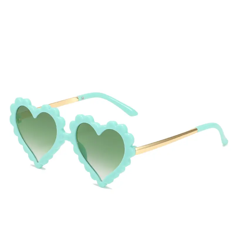 Heart Shaped Kids Sunglasses Mint Green - Image 4