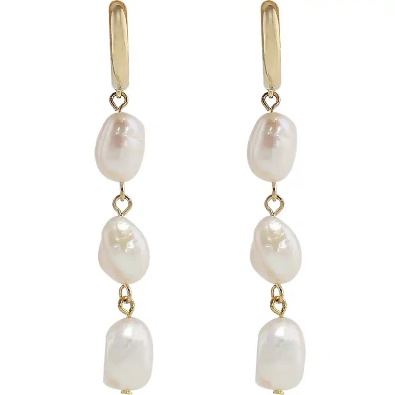 Natural Baroque Pearl Earrings 925 Silver Pin Earrings for Women - Image 5