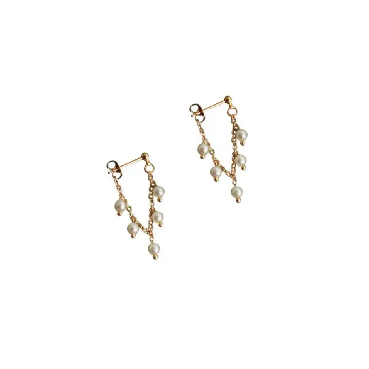 Natural Freshwater Pearl Gentle Earrings Wheat Studs Sweet Chanel Elegant Elegant Women's Earrings - Image 6