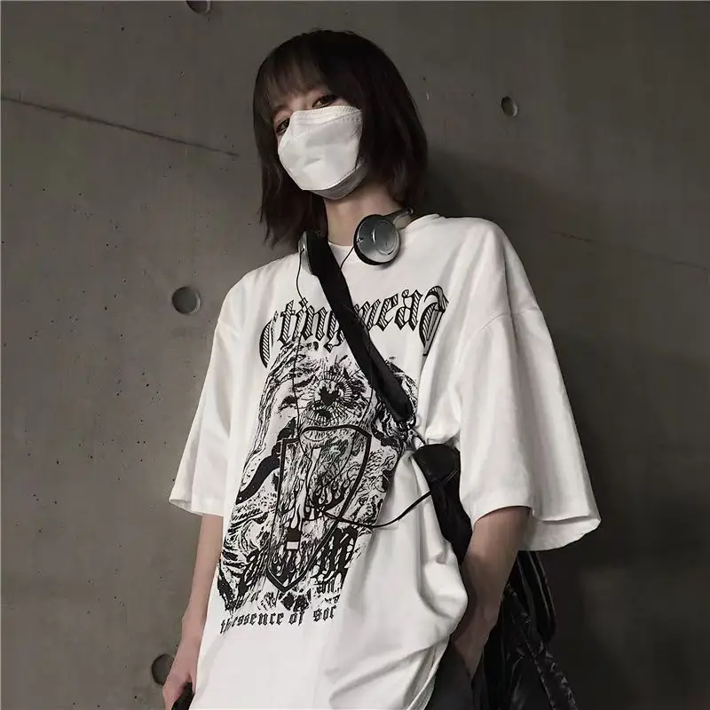 Cute Bear Print Short Sleeve T-Shirt Black - Image 4
