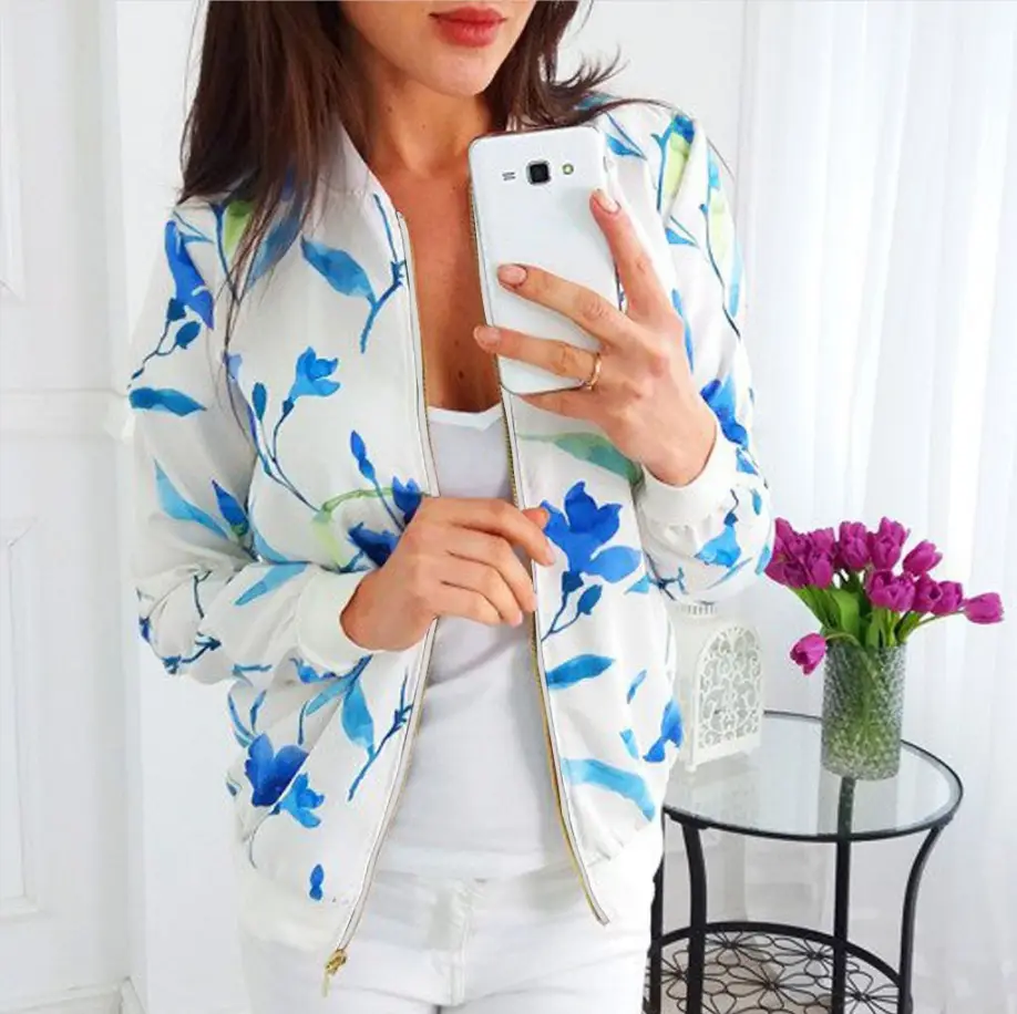 Red Heart Print Zipper Jacket for Women - Image 10